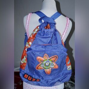 Walt Disney Pixar Toy Story Buzz Lightyear Backpack Drawstring Bag 17" x 16"